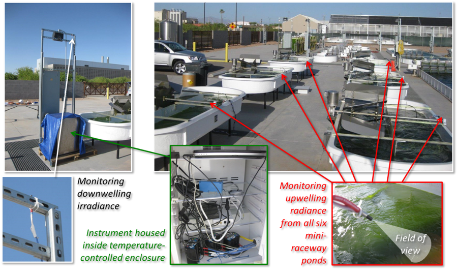 Figure 1: SNL simultaneously monitored six mini-raceway ponds at AzCATI